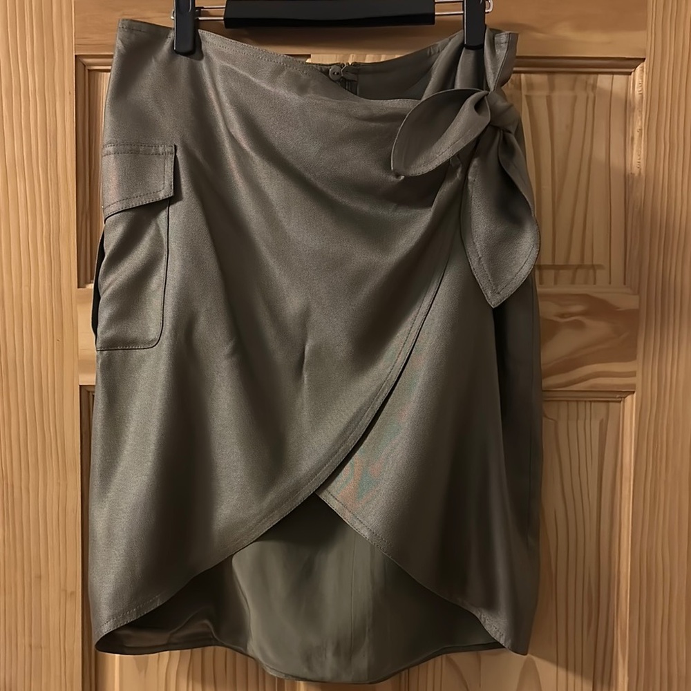 Escada Green Mini Wrap Skirt